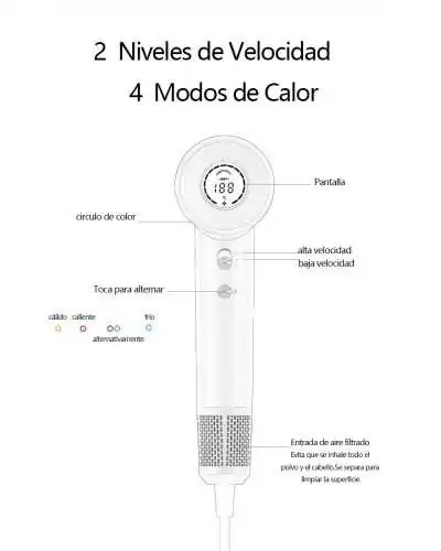 Secador de Pelo de Alta Velocidad, Motor Sin Escobillas 110,000 RPM - Bismatic.com