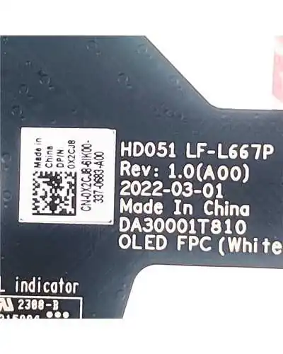 Cable flex video LVDS 0X2CJ8 LF-L667P DA30001T810 para Dell XPS 15 9520 9530 Precision 5570 - Bismatic.com