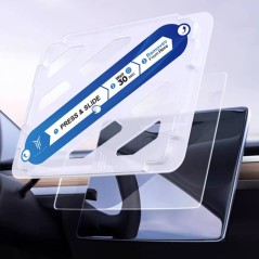 Protector de Pantalla de Vidrio Templado para Tesla Model 3 / Model Y (2021-2023) (con herramientas de instalación) + Funda de Silicona para Pantalla