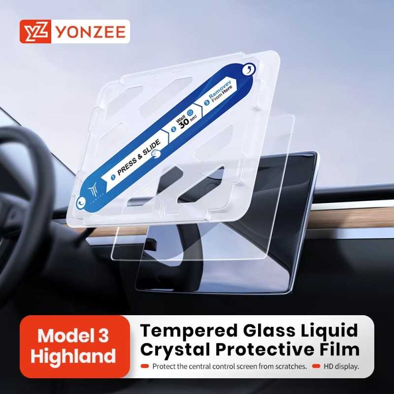 Protection d’Écran en Verre Trempé pour Tesla Model 3 2024 (avec outils d’installation)