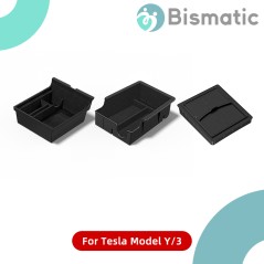 Tesla Model 3/Model Y (2021-2023) 3-Piece Flocked Storage Box Set for Center Console and Armrest - Bismatic.com