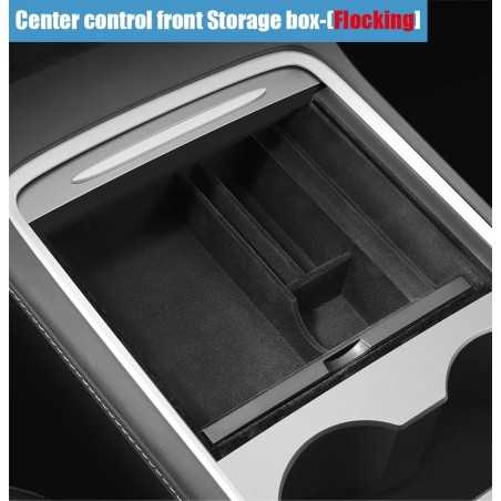 Tesla New Model 3 2024 - Flocked 3-Piece Storage Box Set (Front Console, Rear Console, Armrest Box)