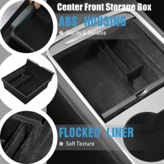 Tesla New Model 3 2024 - Flocked 3-Piece Storage Box Set (Front Console, Rear Console, Armrest Box)