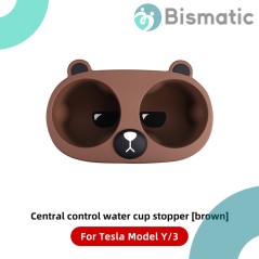 Tesla Model 3/Y (2021-2023) Silicone Center Console Cup Holder - Cartoon Bear Design - Food-Grade Silicone