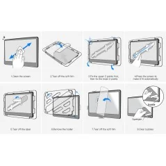 Protection d'Écran en Verre Trempé pour Tesla Model 3 / Model Y (2021-2023) (avec outils d'installation) + Coque en Silicone pou