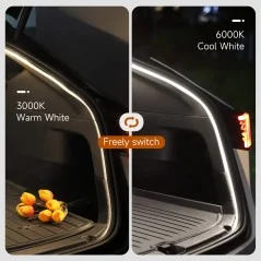 Bande LED de Coffre à Double Mode pour Tesla Model Y – Blanc Chaud et Froid (3000K & 6000K) - Bismatic.com