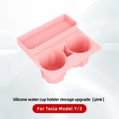 Portavasos de consola central de silicona para Tesla Model 3/Y (2021-2023) con bandeja de silicona en la parte superior