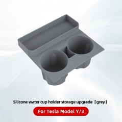 Tesla Model 3/Y (2021-2023) silicone central console cup holder with silicone tray on top