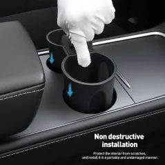 Portabicchieri invisibile in silicone originale per la console centrale del Tesla Model 3/Y (2021-2023) con limitatore di bicchi