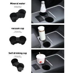 Portabicchieri invisibile in silicone originale per la console centrale del Tesla Model 3/Y (2021-2023) con limitatore di bicchi