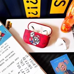 Funda de silicona roja para Apple AirPods con diseño de Super Mario - Bismatic.com