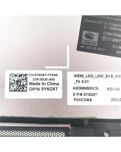 Scocca inferior 0Y6G8T AM3MM000V35 per Dell Precision 7680 M7680 - Bismatic.com