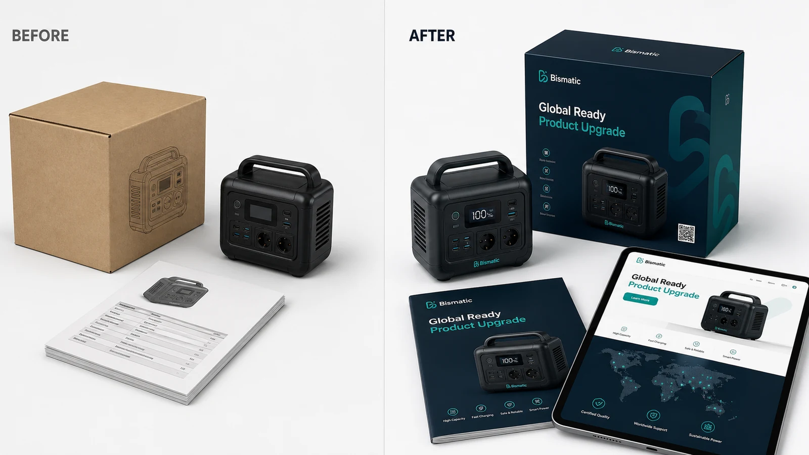 Bismatic export product brand, packaging and website upgrade visual